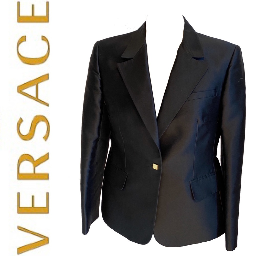 GIANNI VERSACE vintage couture blazer with gold b branded hardware